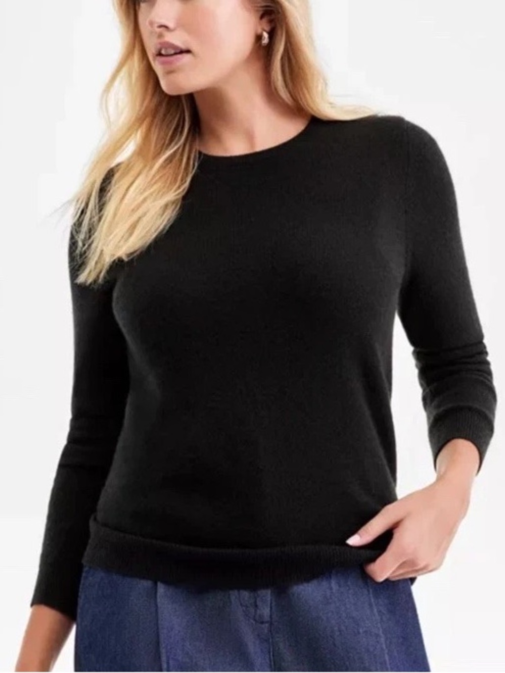 Charter Club | Cashmere Macys Knit Crewneck Pullover Black Sweater Medium